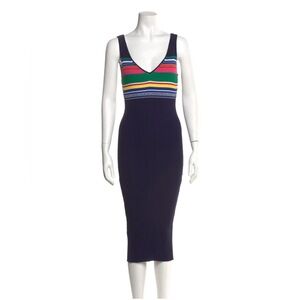 STAUD Multicolor Striped Midi Dress Sz XS